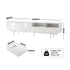 200cm Entertainment Unit – Fluted Design, 2 Cabinets, 2 Drawers, White