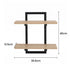Artiss Set of 2 Floating Wall Shelf 2-Tier Wall-Mounted Display Ledge Wood & Metal