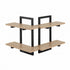 Artiss Set of 2 Floating Wall Shelf 2-Tier Wall-Mounted Display Ledge Wood & Metal