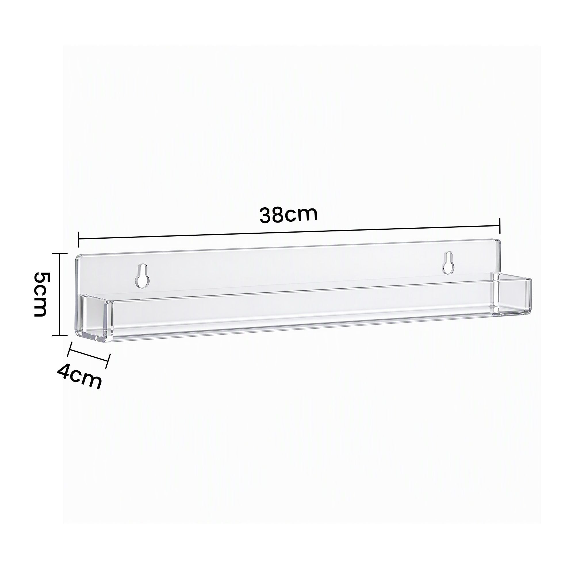 Artiss 6-Pack Acrylic Wall Shelves, Clear Floating Display Shelf with Detachable Panels & Front Lip