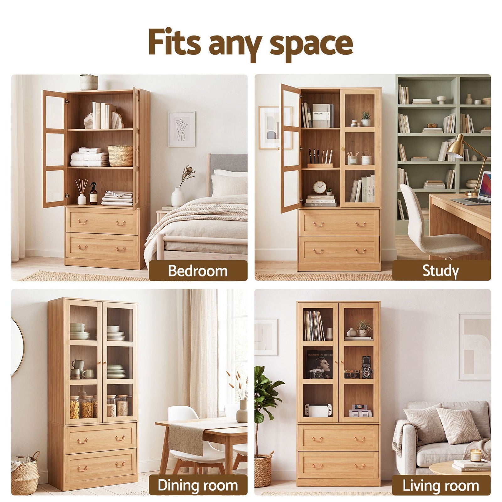 Artiss Buffet Sideboard Cabinet 180cm Hutch Storage Kitchen Drawer Door Wood