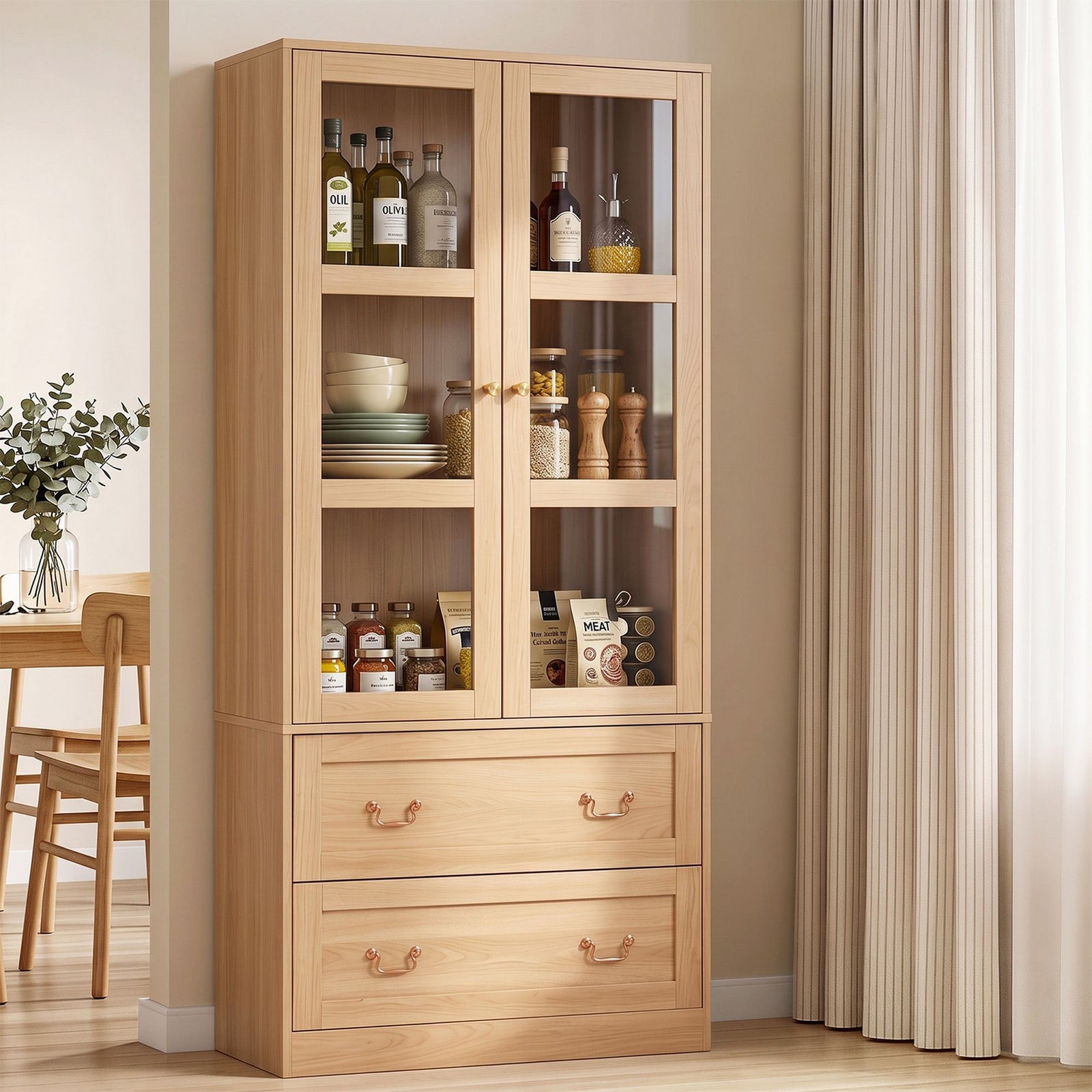Artiss Buffet Sideboard Cabinet 180cm Hutch Storage Kitchen Drawer Door Wood