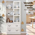 Artiss Buffet Sideboard Cabinets X2 180cm Hutch Storage Kitchen Clear Door White