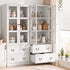 Artiss Buffet Sideboard Cabinets X2 180cm Hutch Storage Kitchen Clear Door White