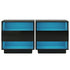 Set of 2 LED Bedside Tables with Drawer, Shelves & 16‑Colour Light Remote Control