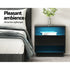 Set of 2 LED Bedside Tables with Drawer, Shelves & 16‑Colour Light Remote Control