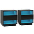 Set of 2 LED Bedside Tables with Drawer, Shelves & 16‑Colour Light Remote Control