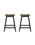 Artiss Bar Stools Set of 2 Kitchen Counter Stools Wooden Industrial Rustic Brown
