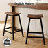 Artiss Bar Stools Set of 2 Kitchen Counter Stools Wooden Industrial Rustic Brown