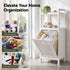 Artiss Bathroom Storage Cabinet Tilt Out Laundry Hamper Tall Organiser White