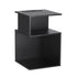 Bedside Table 2 Shelves S-Shaped Charging Station Black