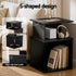 Bedside Table 2 Shelves S-Shaped Charging Station Black
