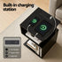 Bedside Table 2 Shelves S-Shaped Charging Station Black