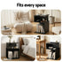 Bedside Table 2 Shelves S-Shaped Charging Station Black