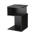 Bedside Table 2 Shelves S-Shaped Charging Station Black