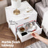 Bedside Table 2 Drawers - White