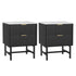 2x Bedside Table 2 Drawers - Black