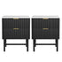 2x Bedside Table 2 Drawers - Black