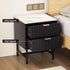2x Bedside Table 2 Drawers - Black