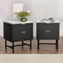2x Bedside Table 2 Drawers - Black