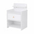 Bedside Table Drawer Charging Station White