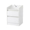 LED Bedside Table – White Nightstand w/ Charging Station & 2 Drawers