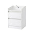 LED Bedside Table – White Nightstand w/ Charging Station & 2 Drawers