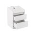 LED Bedside Table – White Nightstand w/ Charging Station & 2 Drawers
