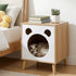 Cat Nest Bedside Table Solid Wood