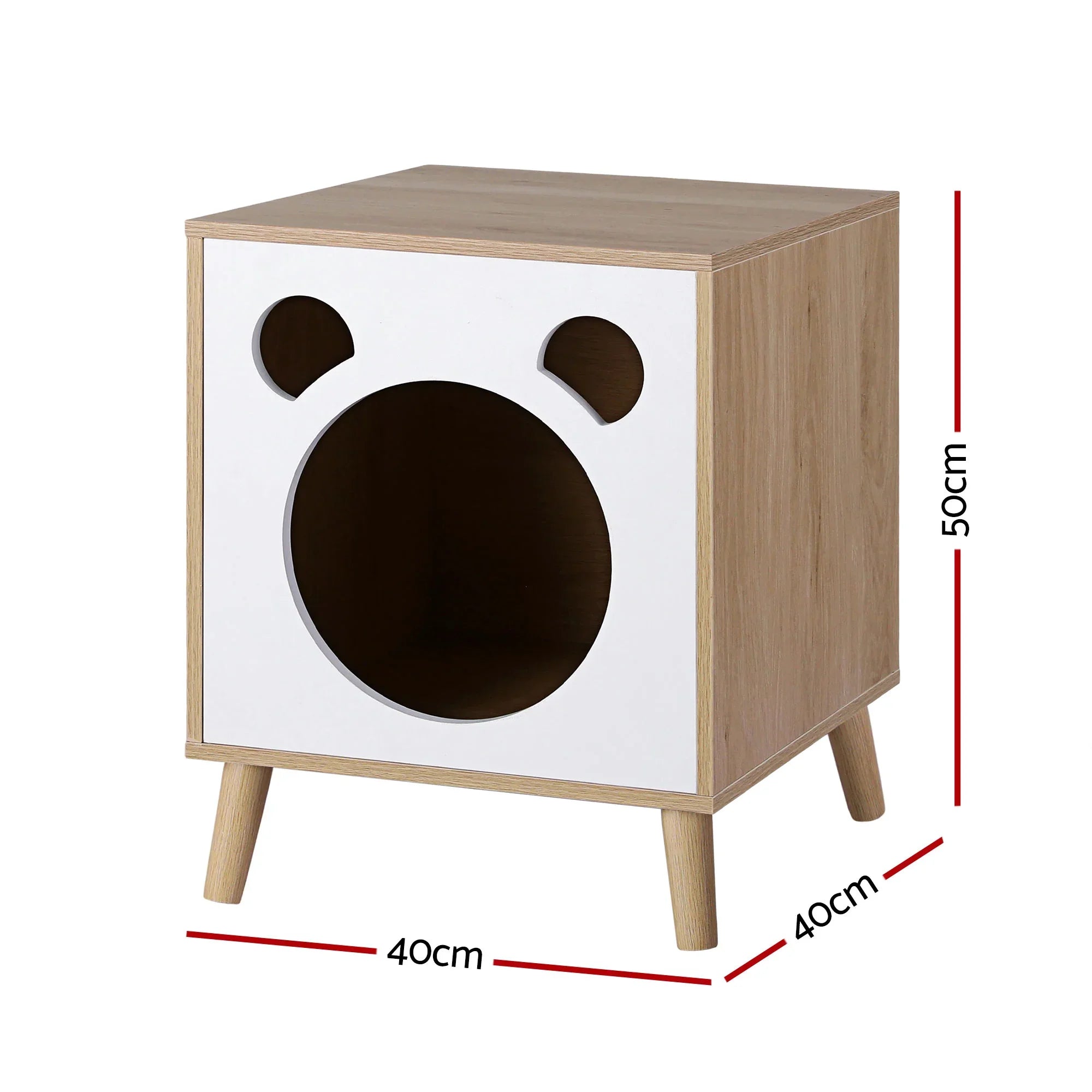 Cat Nest Bedside Table Solid Wood