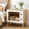2‑in‑1 Bedside Table & Cat House – MDF/Pine, 60cm, Pine/White