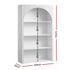 Artiss 4-Tier Arched Bookshelf, White MDF & Birch Wood, 20kg Per Shelf