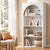 Artiss 4-Tier Arched Bookshelf, White MDF & Birch Wood, 20kg Per Shelf