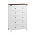 Artiss 5 Drawer Tallboy Chest of Drawers White Walnut Storage Unit 123cm