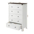 Artiss 5 Drawer Tallboy Chest of Drawers White Walnut Storage Unit 123cm