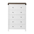 Artiss 5 Drawer Tallboy Chest of Drawers White Walnut Storage Unit 123cm