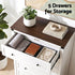 Artiss 5 Drawer Tallboy Chest of Drawers White Walnut Storage Unit 123cm