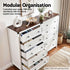 Artiss 5 Drawer Tallboy Chest of Drawers White Walnut Storage Unit 123cm
