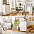 Artiss 5 Drawer Tallboy Chest of Drawers White Walnut Storage Unit 123cm