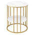 Coffee Table 2-Tier Round Marble Effect White&Gold