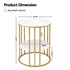 Artiss Side Table Set of 2 Marble Effect Round Coffee Table 2 Tier End Bedside Table Nightstand White&Gold
