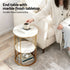 Artiss Side Table Set of 2 Marble Effect Round Coffee Table 2 Tier End Bedside Table Nightstand White&Gold