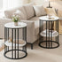 Artiss Set of 2 Side Tables – Marble Look, 2‑Tier Storage, Metal Frame, 40×54cm
