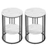 Artiss Set of 2 Side Tables – Marble Look, 2‑Tier Storage, Metal Frame, 40×54cm