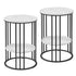 Artiss Set of 2 Side Tables – Marble Look, 2‑Tier Storage, Metal Frame, 40×54cm