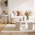 Artiss Coffee Table Set of 2 High Gloss Round Side Bedside Table Wood Living Room Cream
