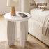 Artiss Round End Table High-Gloss Small Coffee Table Side Bedside Nightstand 40x45cm Cream white