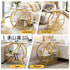 Artiss Side Table Marble Finish Coffee Table Nightstand Storage Shelf White&Gold