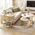 Artiss Side Table Marble Finish Coffee Table Nightstand Storage Shelf White&Gold