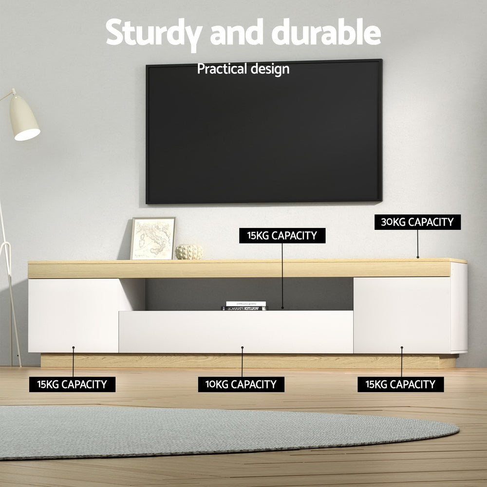 Artiss TV Cabinet Entertainment Unit Stand 180CM White Wood